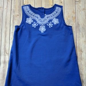 #100 LN Gymboree Blue Dress with White Designs